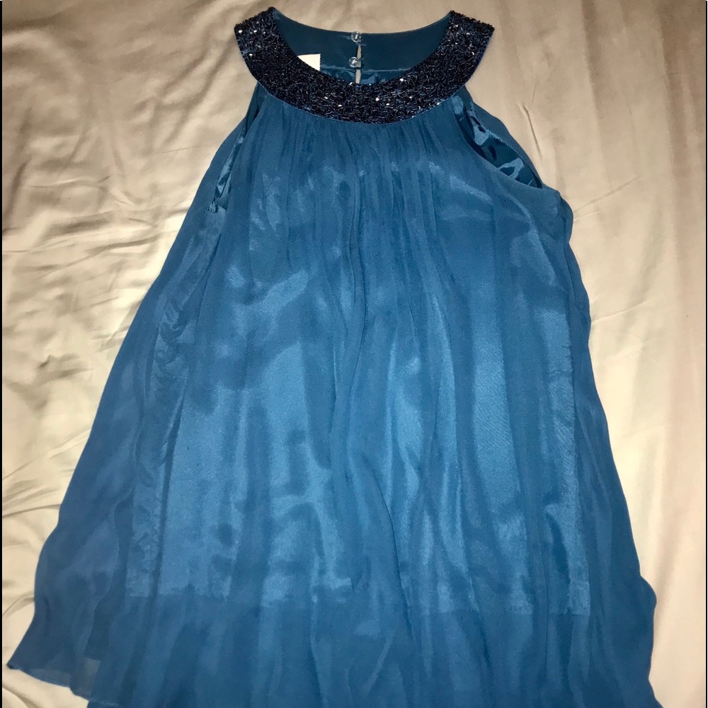 MAGGY LONDON Blue Sparkle Shift Dress